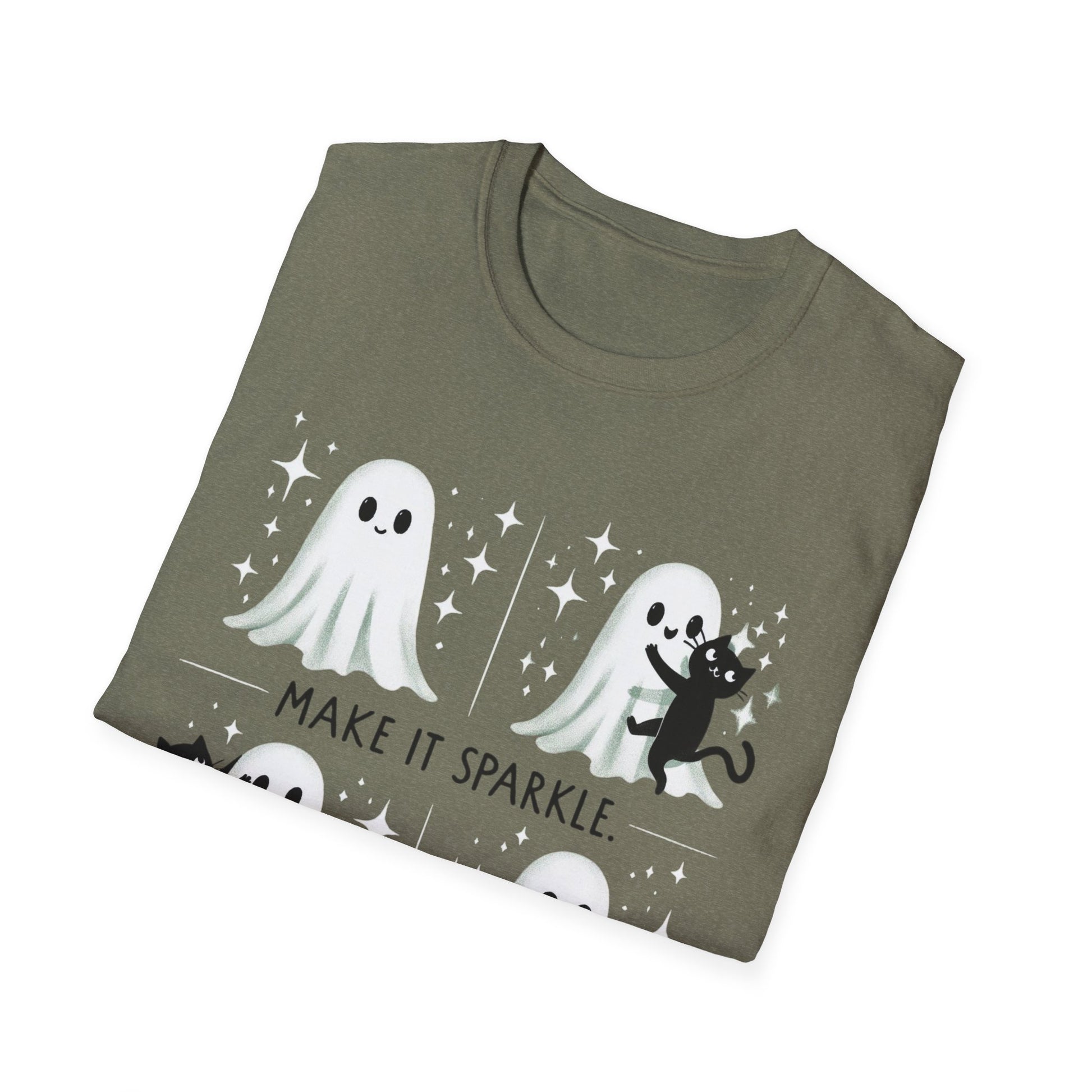 Cute Ghost Sparkle T-Shirt - Unisex Softstyle