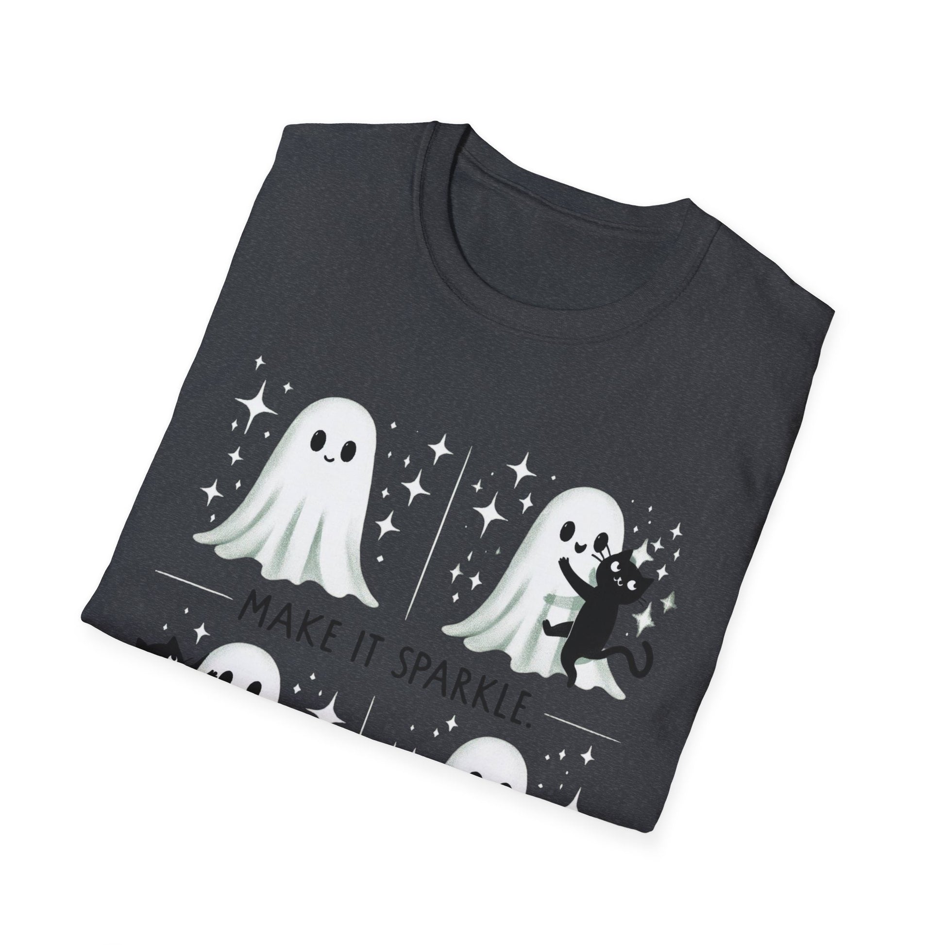 Cute Ghost Sparkle T-Shirt - Unisex Softstyle
