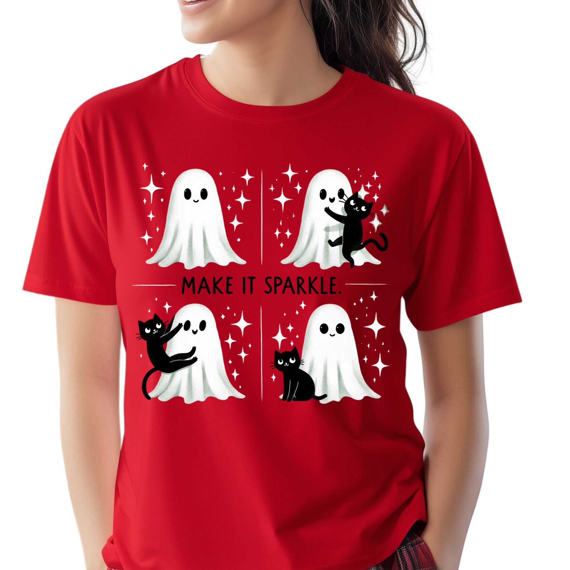 Cute Ghost Sparkle T-Shirt - Unisex Softstyle