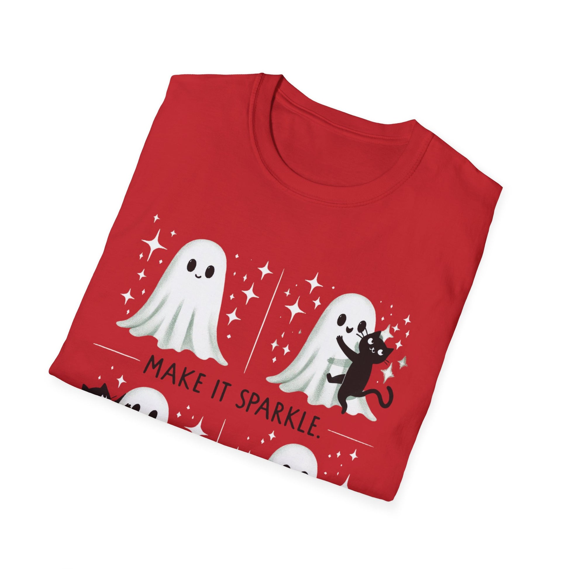 Cute Ghost Sparkle T-Shirt - Unisex Softstyle