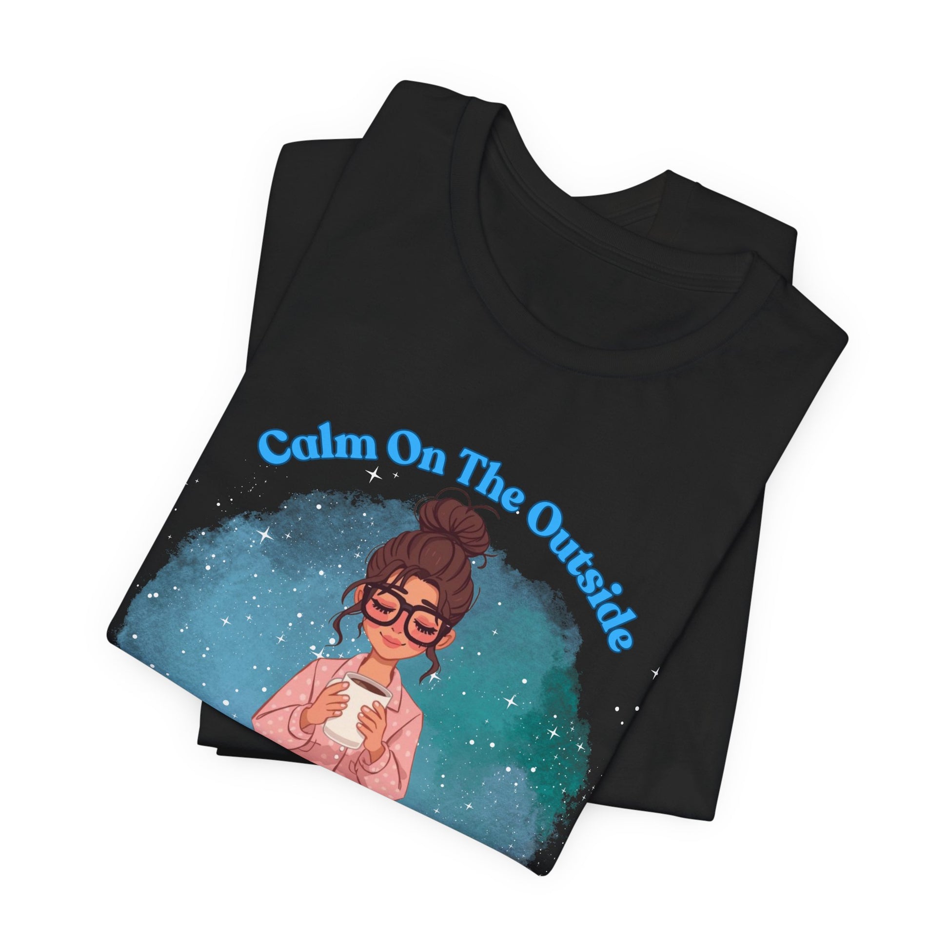 Coffee Lover Unisex Tee - Calm on the Outside, Coffee on the Inside Shirt